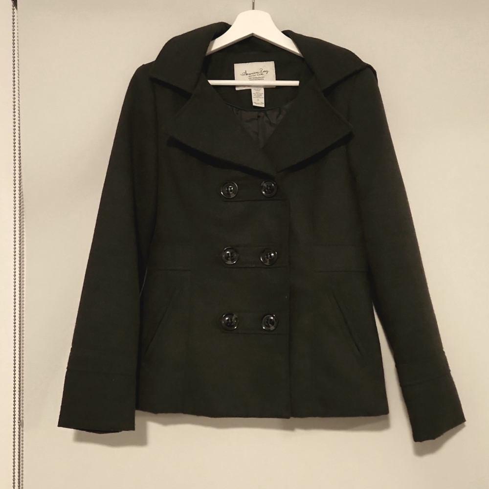 American Rag double breasted peacoat w/ detachable hood XS